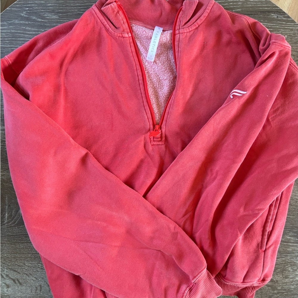 Fabletics Red Quarter-Zip Pullover - image 2